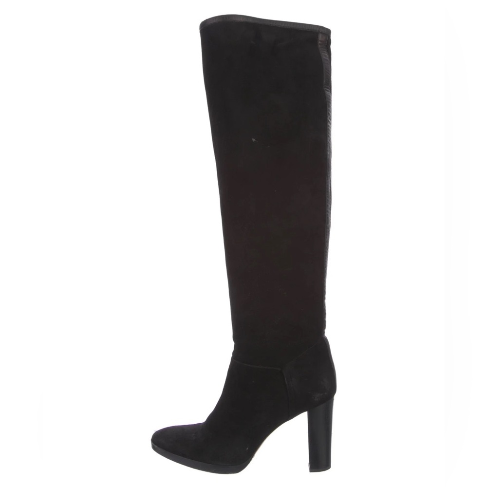 *NEW* LORO PIANA TOWER BRIDGE BLACK SUEDE LEATHER TALL BOOT